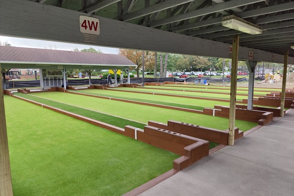 Bocce Ball Game using artificial grass